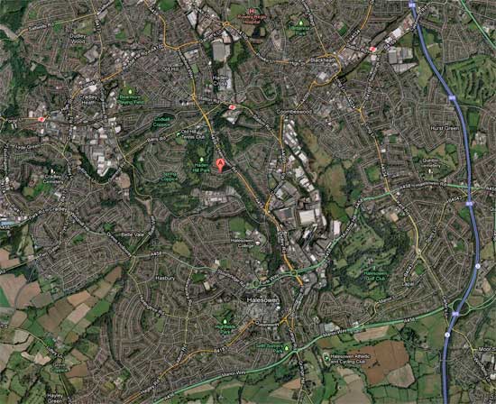 Map showing the location of the practice in Cradley Heath, near Halesowen